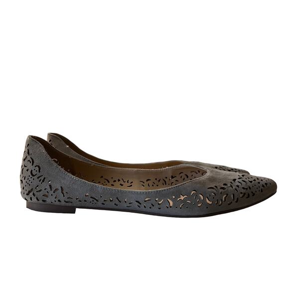Franco Sarto Selma Suede Cut Out Pointed Toe Flats Size 7M Boho Office Neutral - Picture 1 of 10
